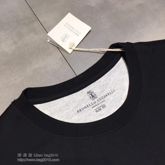 Brunello Cucinelli黑色短袖 19春夏新款 布魯諾·庫奇利黑色T恤  tzy1800